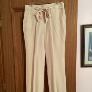 Talbots cream 100% silk pants